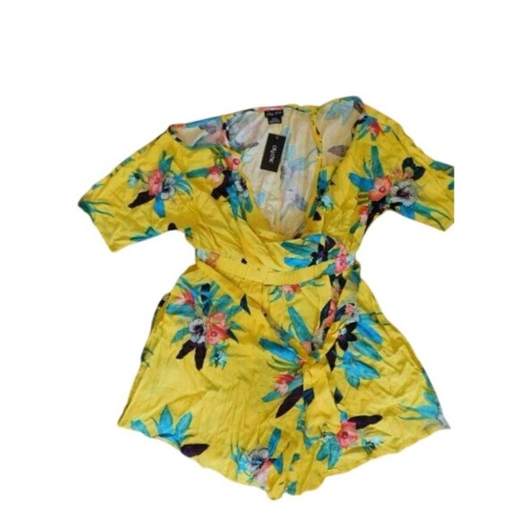 City Chic Size 14 (XS) Plus Size Elba Playsuit Tropical Print Romper NWT - Picture 2 of 4